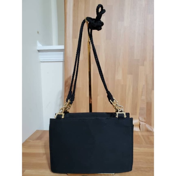 Authentic Versace Couture 90s Gianni Black Satin Gold & Rhinestone Medus… - Picture 10 of 12